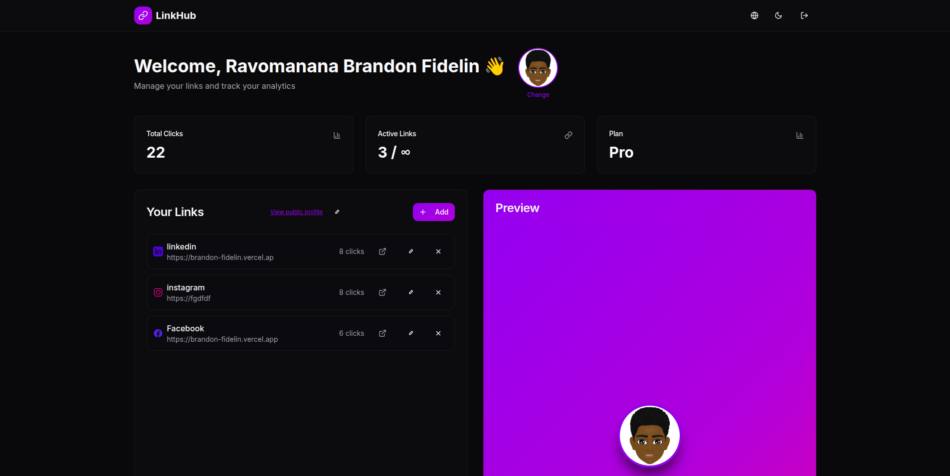 LinkHub - Social Links Management screenshot 2