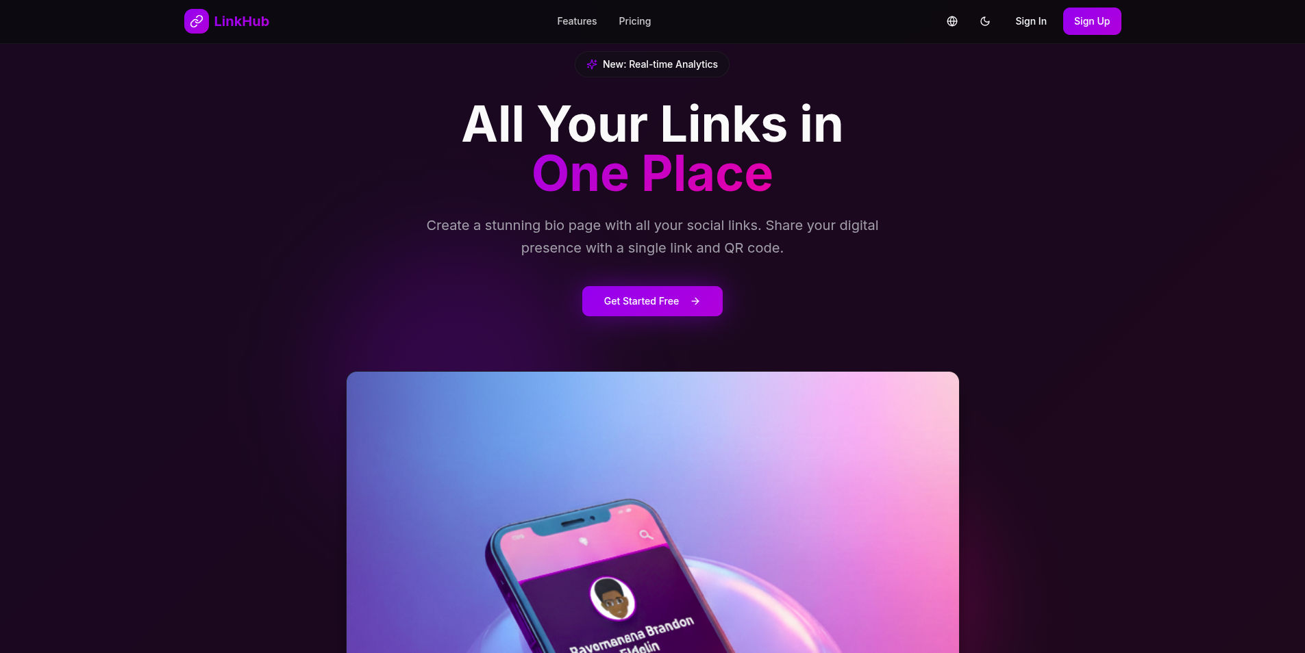 LinkHub - Social Links Management screenshot 1